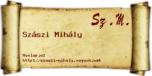 Szászi Mihály névjegykártya