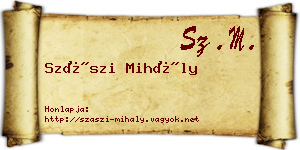 Szászi Mihály névjegykártya